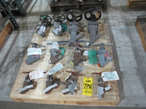 LOT PALLET W/ (12) ASSORTED VALVES (W-51) LOADING & HANDLING FEE $15-